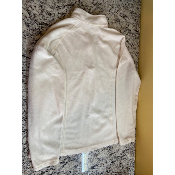 L.L. Bean Large White Pullover Top 1/4 Zip Fleece Cozy Gorpcore Outdoor - Picture 8 of 13
